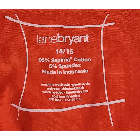 Lane Bryant Orange Adjustable Spaghetti Strap Tank Top 14 16 Lightweight Soft - Picture 4 of 4